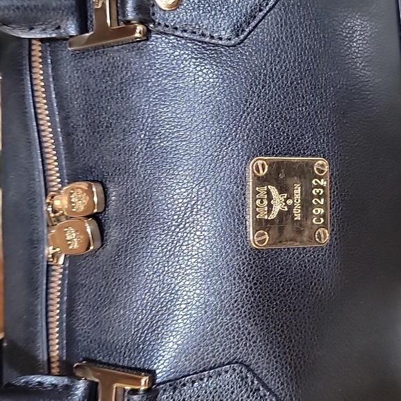 MCM EUC Leather Studded Small Heritage Boston Bag - Picture 6 of 11
